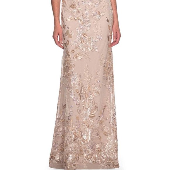 La Femme 30841SC Mother of the Bride Dress Champagne size 10 - Picture 6 of 14